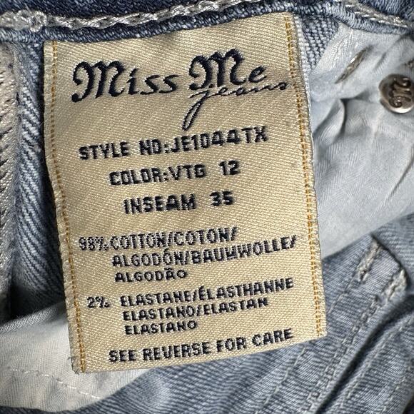 Miss Me Womens Embellished Sequin Straight Leg Jeans Medium Wash Size 27 - Picture 13 of 14